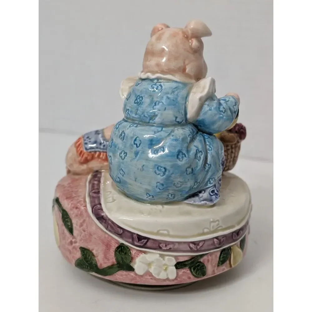 OTAGIRI Japan Pig & piglet Music Box Edith Collection Make Someone Happy